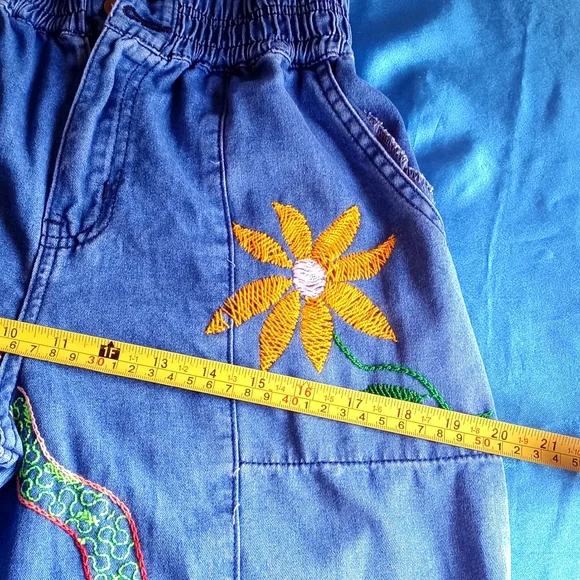 Hand embroidered Capri pants for women Amazon jungle